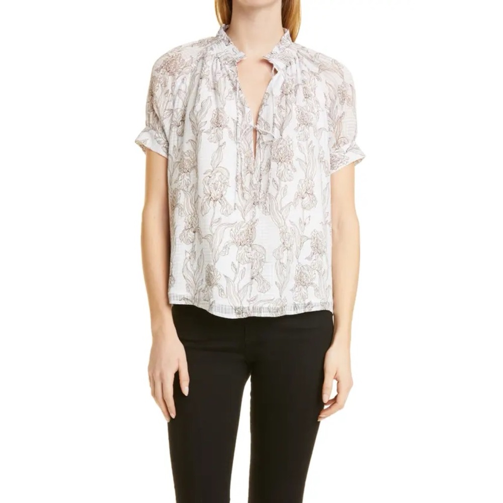 Birgitte Herskind Gajol Floral Blouse In Blue Iris